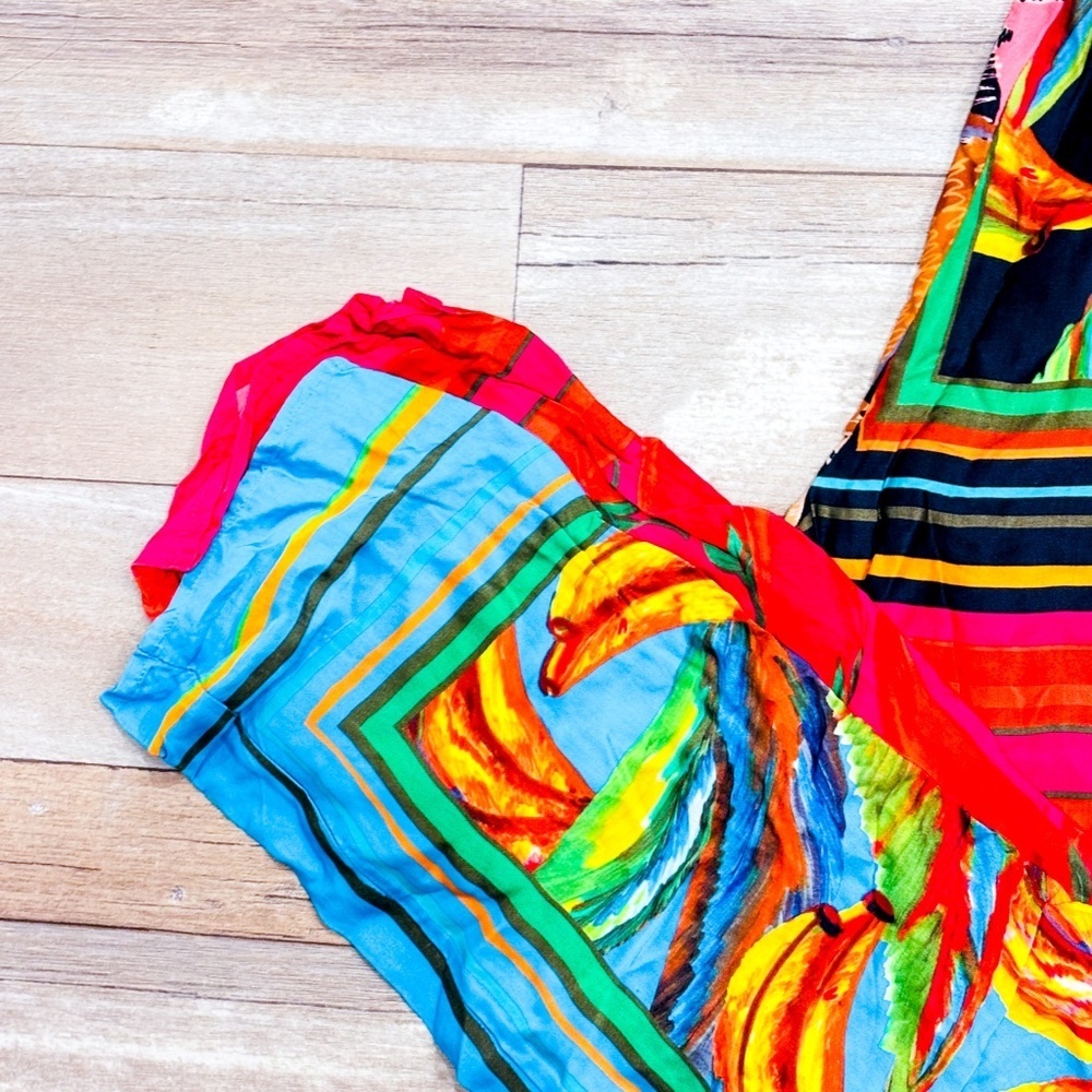 FARM RIO Multicolor Tropical Print Flowy Wide-Leg Pants |‎ Small * - Picture 8 of 10